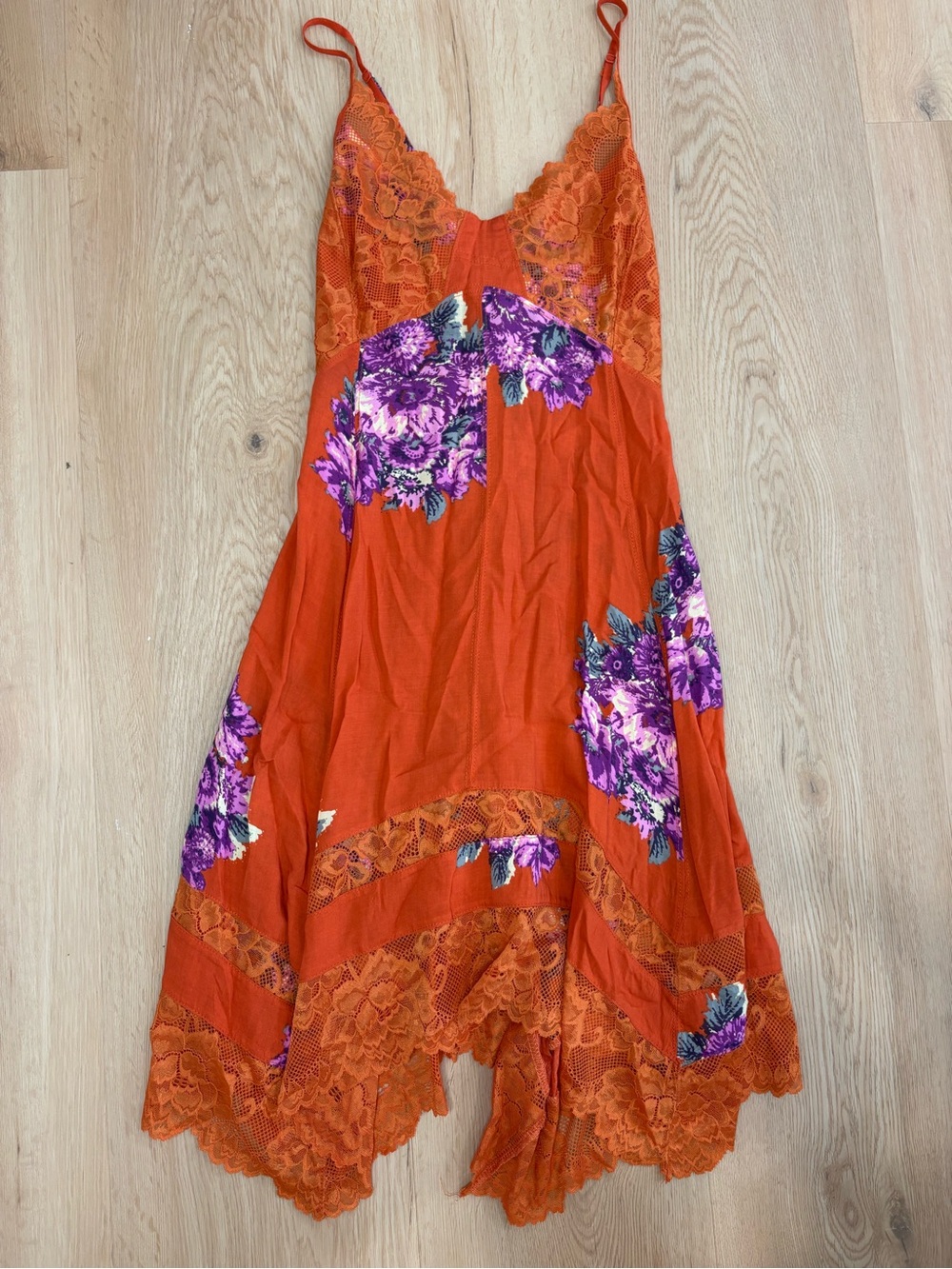 NEW Free People Table for two trapeze swing dress orange small - Picture 3 of 6